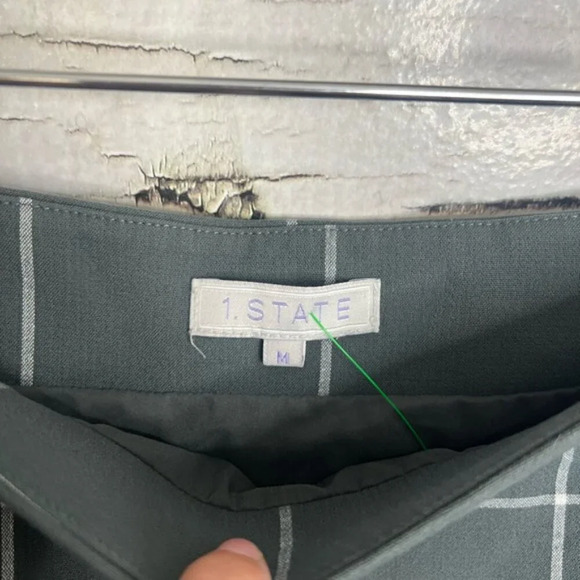 1.State Windowpane Plaid Skirt Gray White Schoolgirl Size medium - Picture 4 of 6